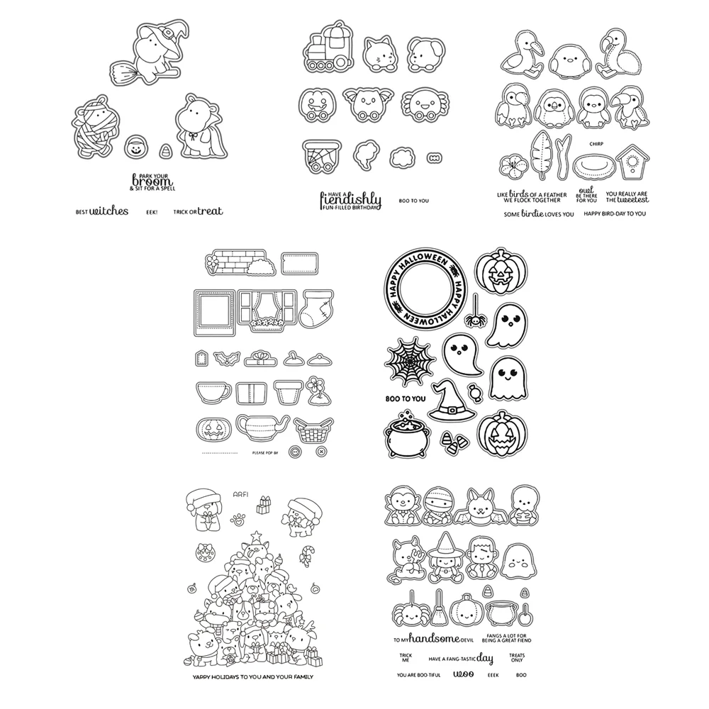 Kraft Box Candle - Cutting Dies and Clear Stamps Set