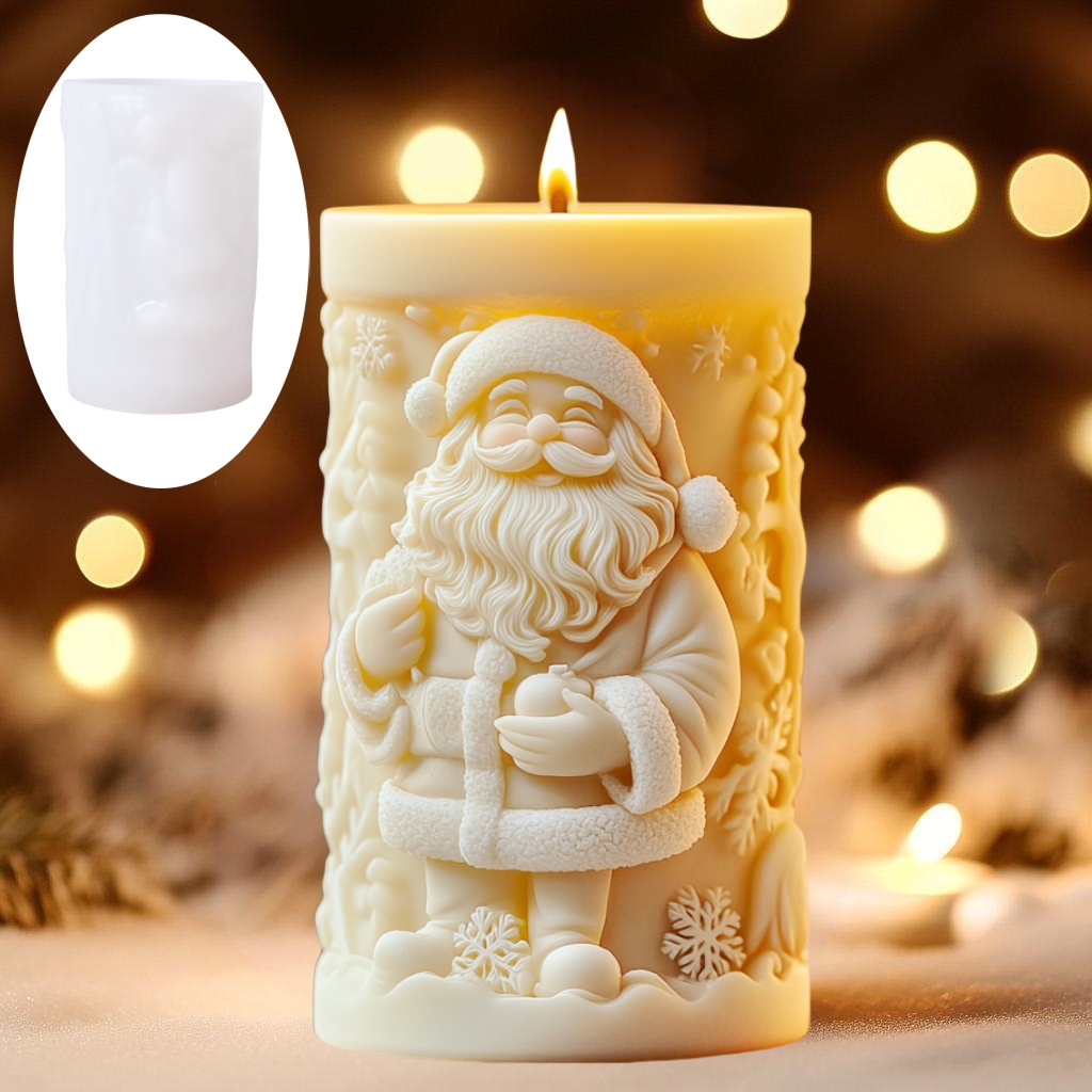 Candle Making Books For Beginners - Smiling Santa Claus Giving gifts Cylindrical