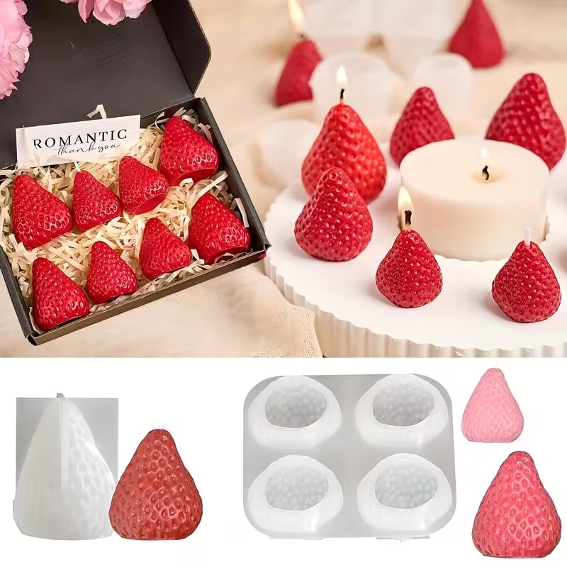 Candle Making Tools - Strawberry Silicone Candle Mold for DIY