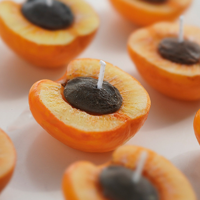 Candle Making Tools - 3D Apricot Fruit Candle Silicone Mold