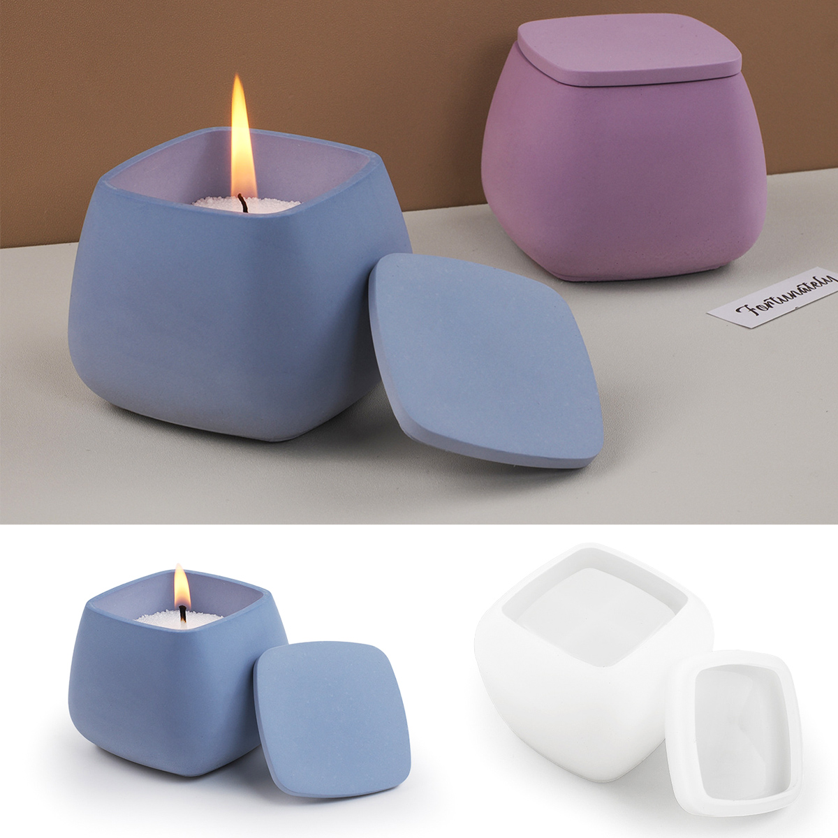 Square Candle Jar Silicone Mol - Kraft Box Candle 评论和价格