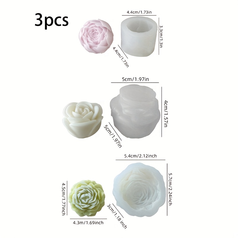 3Set of floral silicone candle - Candle Making Temperature 评论和价格