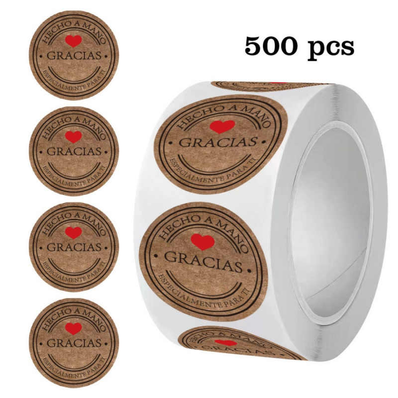 500pcs Spanish Thank You Stick - Label Sticker Round 评论和价格