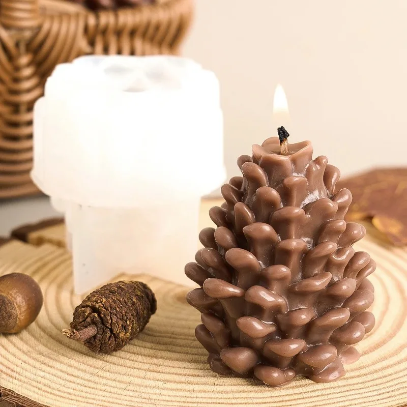 DIY 3D Pine Cone Silicone Cand - Candle Making Books For Beginners 评论和价格