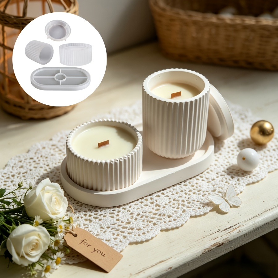 silicone mold set, 4 striped s - Kraft Box Candle 评论和价格