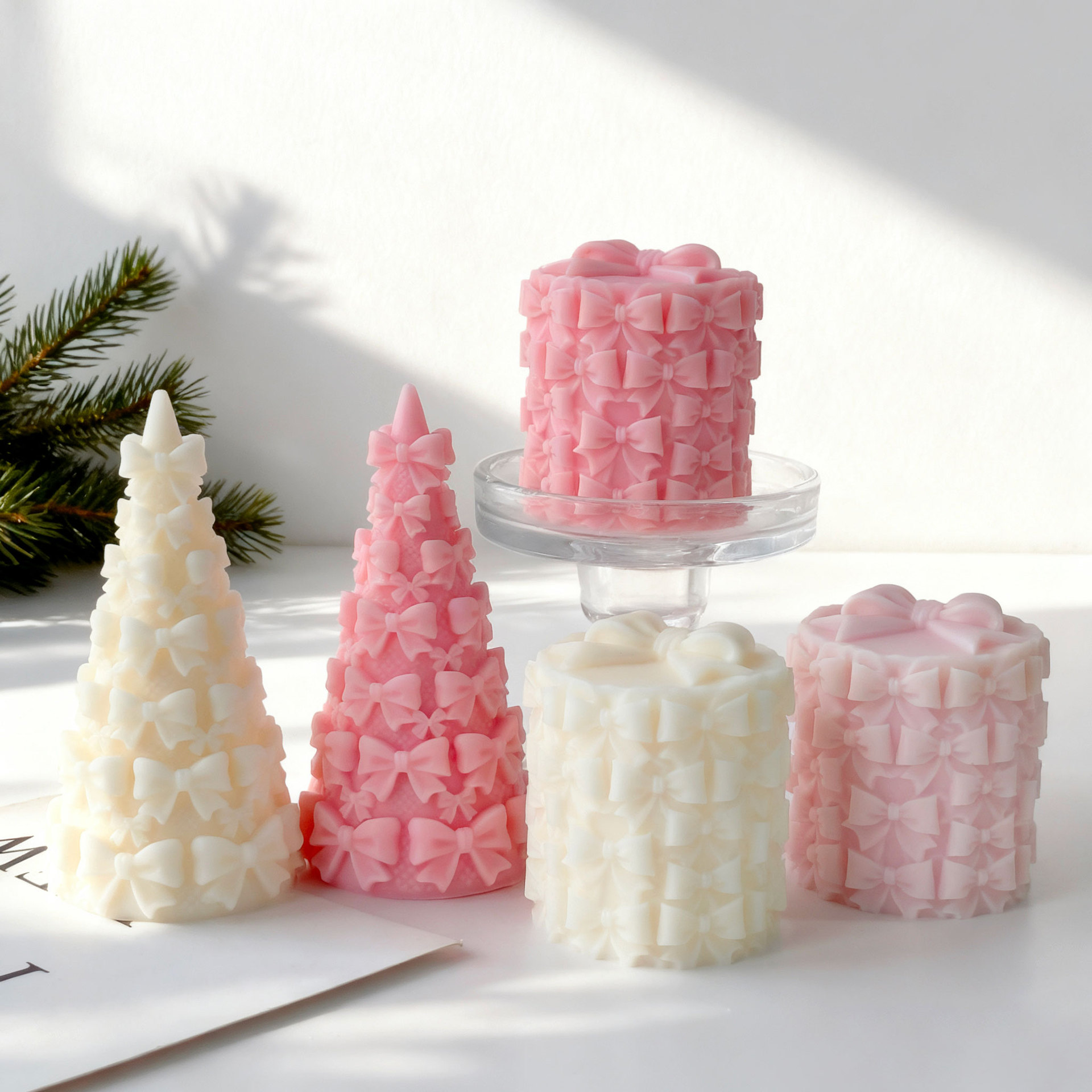 3D Bow Tie Christmas Tree Gift - Kraft Box Candle 评论和价格