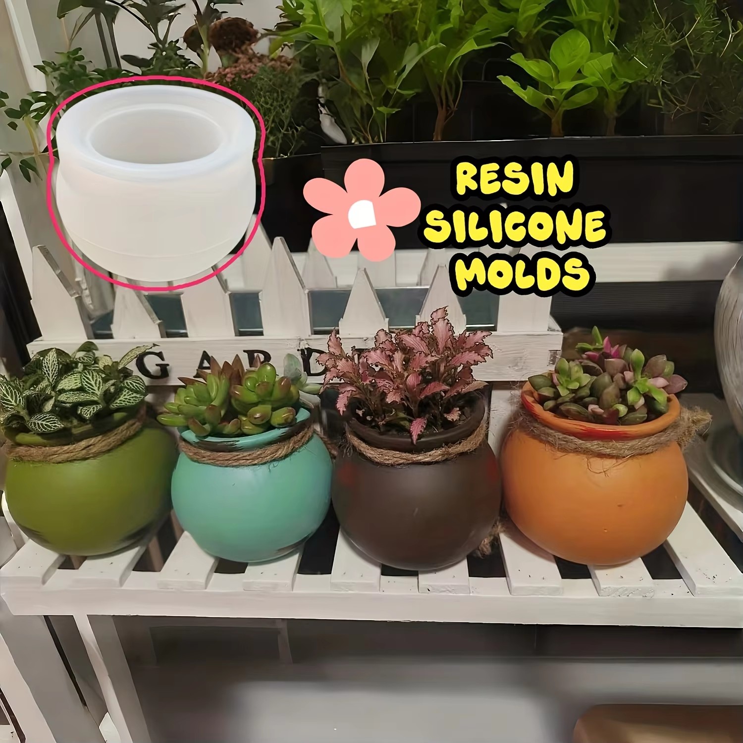 Silicone Flower Pot Molds, Res - Candle Making Tools 评论和价格