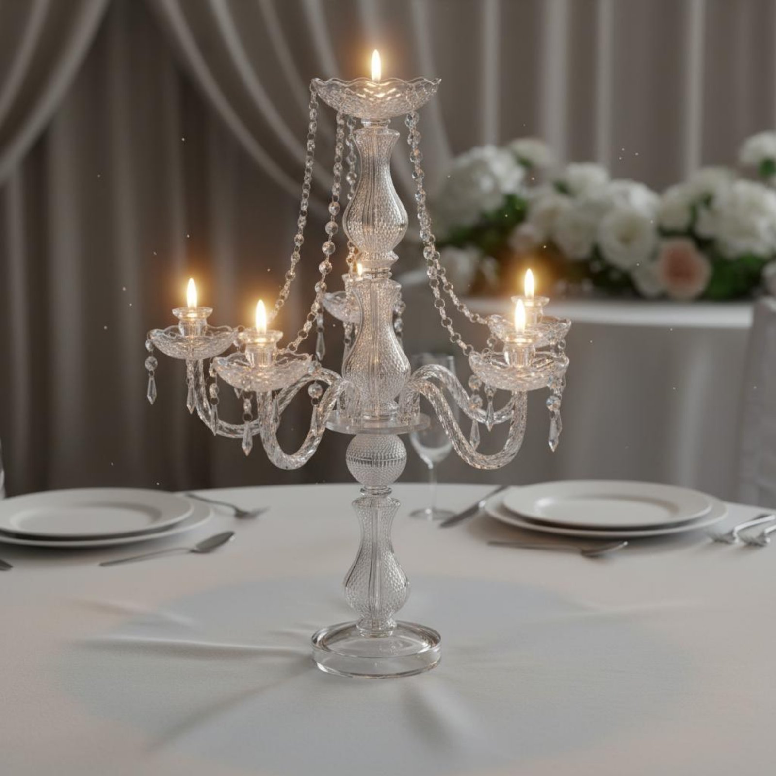 Crystal Candelabra Elegant Wed - Candle Making Diy 评论和价格