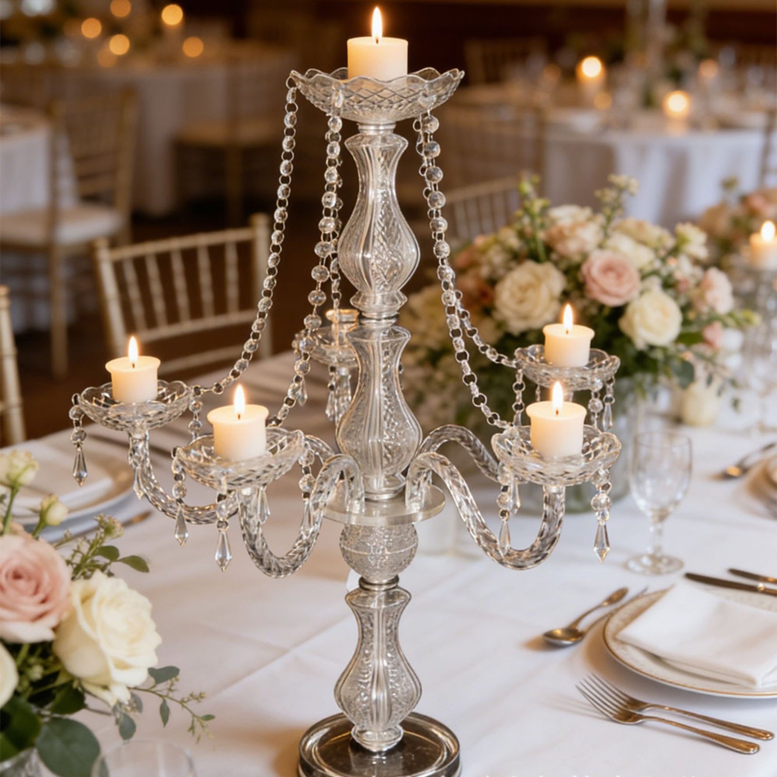 Crystal Candelabra Elegant Wed - Candle Making Diy 评论和价格