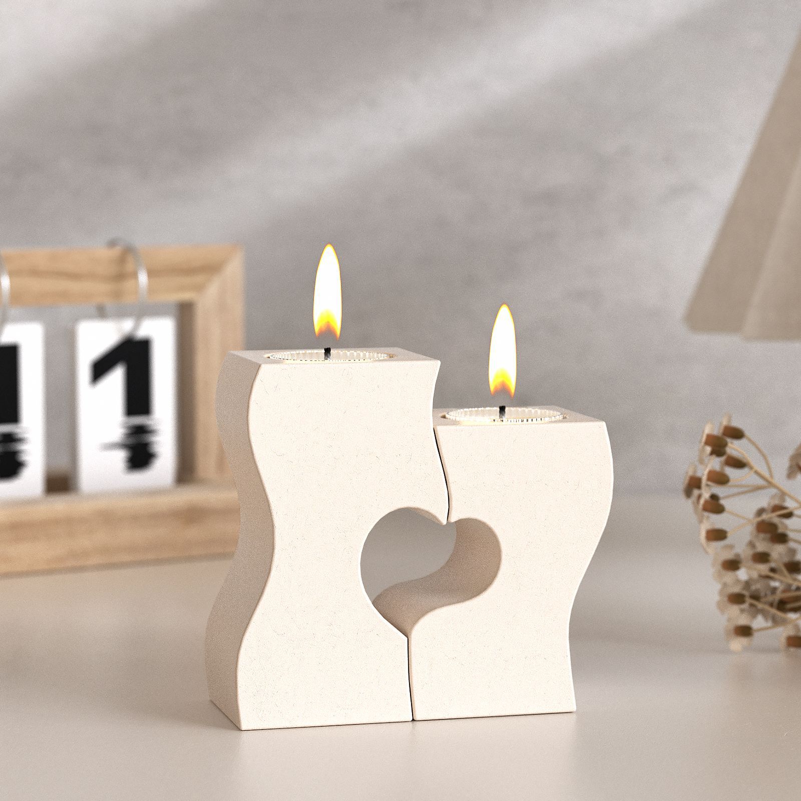 S Heart Candlestick Silicone M - Candle Making Tools 评论和价格