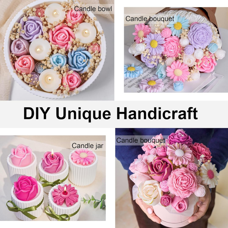 5Flower Candle Mold Set，3D Flo - Candle Making Books For Beginners 评论和价格