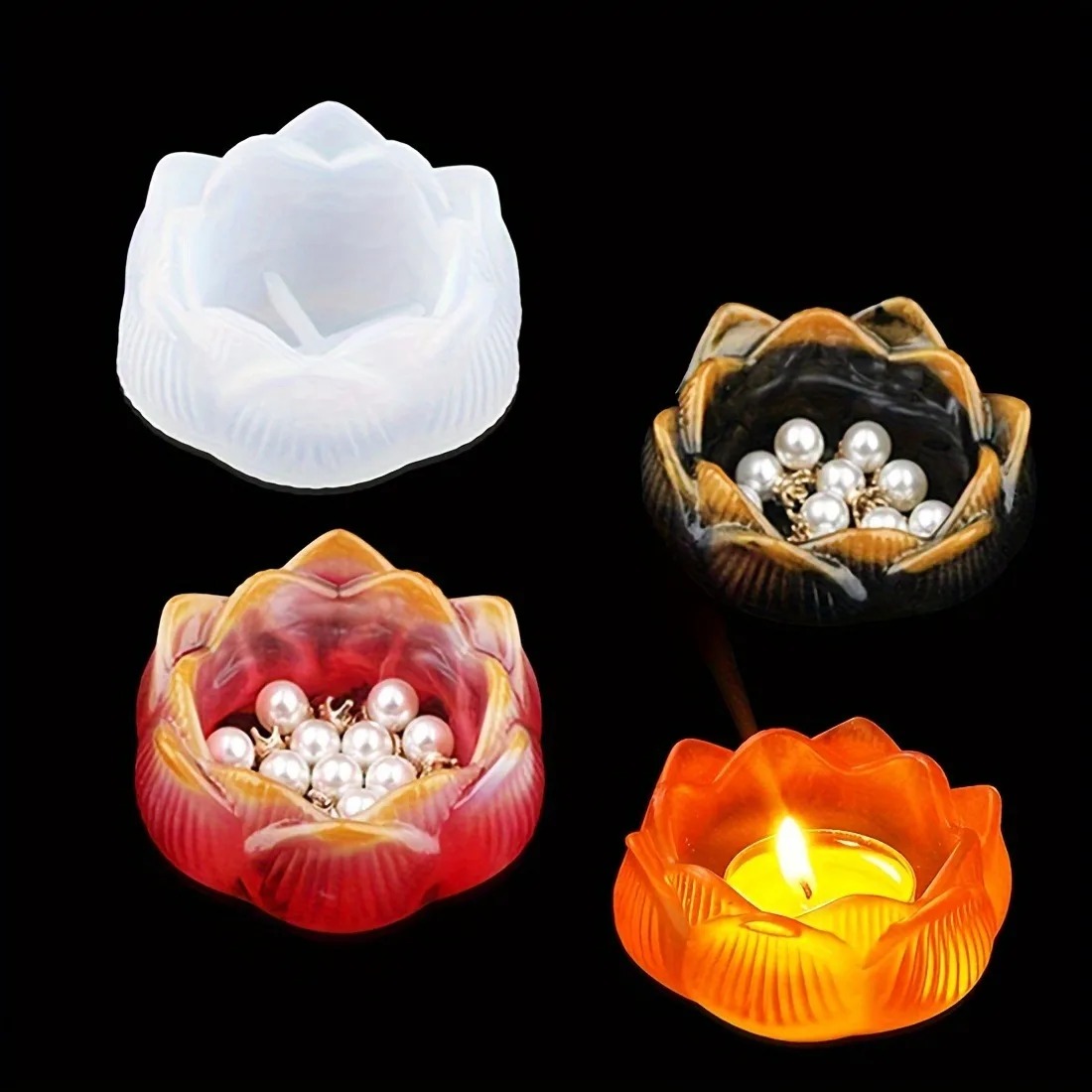 1pc DIY Lotus Flower Silicone  - Kraft Box Candle 评论和价格