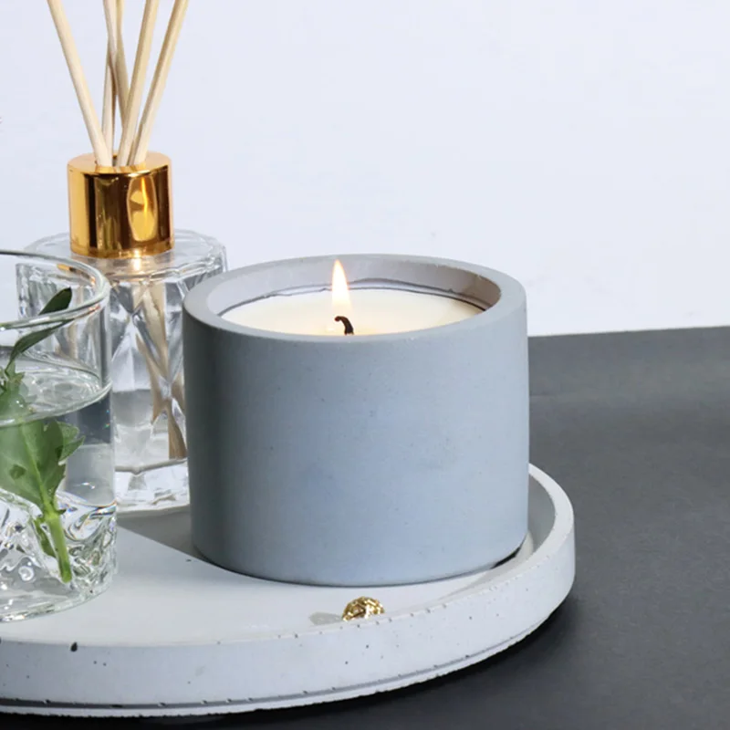 3 Sizes Round Cement Concrete  - Kraft Box Candle 评论和价格