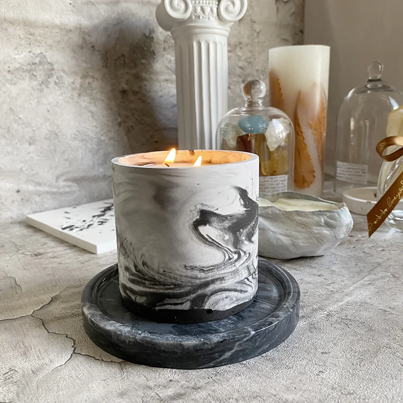 3 Sizes Round Cement Concrete  - Kraft Box Candle 评论和价格